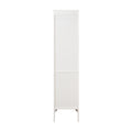 Tall Narrow Tower Freestanding Cabinet With 2 Shutter Doors 5 Tier Shelves For Bathroom, Kitchen ,Living Room ,Storage Cabinet,White White Mdf