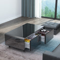 Modern Smart Coffee Table with Built in Fridge black-primary living space-coffee & end