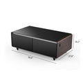 Modern Smart Coffee Table with Built in Fridge black brown-built-in outlets or usb-primary