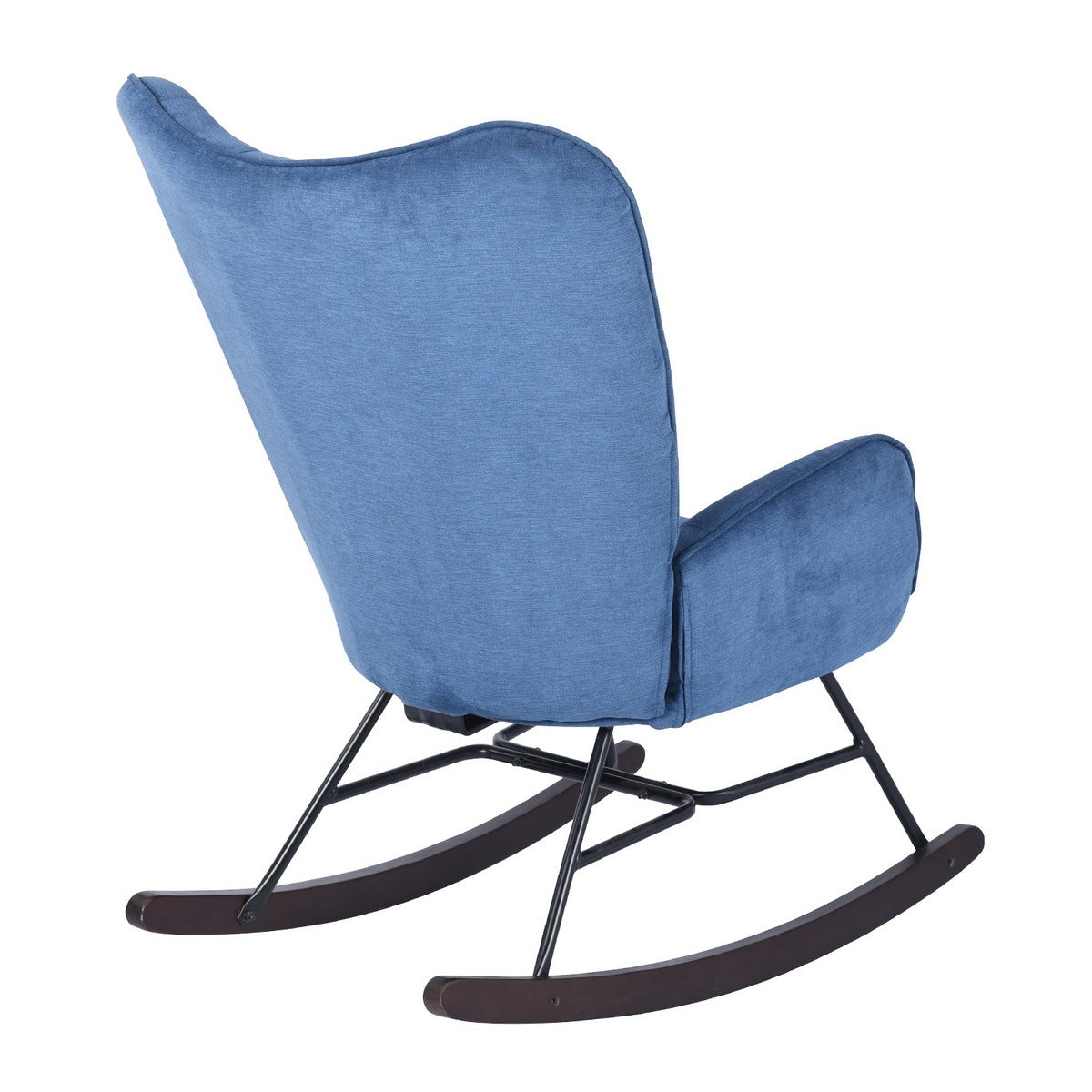 Upholstered Rocking Chair Rocker for Living Room blue-fabric-upholstered