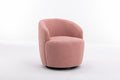 Teddy Fabric Swivel Accent Armchair Barrel Chair With Black Powder Coating Metal Ring,Light Pink Light Pink,Light Pink Foam,Foam Wool,Wool