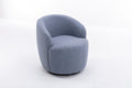Teddy Fabric Swivel Accent Armchair Barrel Chair With Black Powder Coating Metal Ring,Light Blue Light Blue Foam Wool