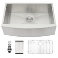 30 Farmhouse Sink 30 Inch Kitchen Sink Stainless Steel 18 Gauge Apron Front Kitchen Sink Brushed Nickel Stainless Steel