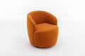 Teddy Fabric Swivel Accent Armchair Barrel Chair With Black Powder Coating Metal Ring,Caramel Caramel Foam Wool