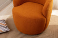 Teddy Fabric Swivel Accent Armchair Barrel Chair With Black Powder Coating Metal Ring,Caramel Caramel Foam Wool