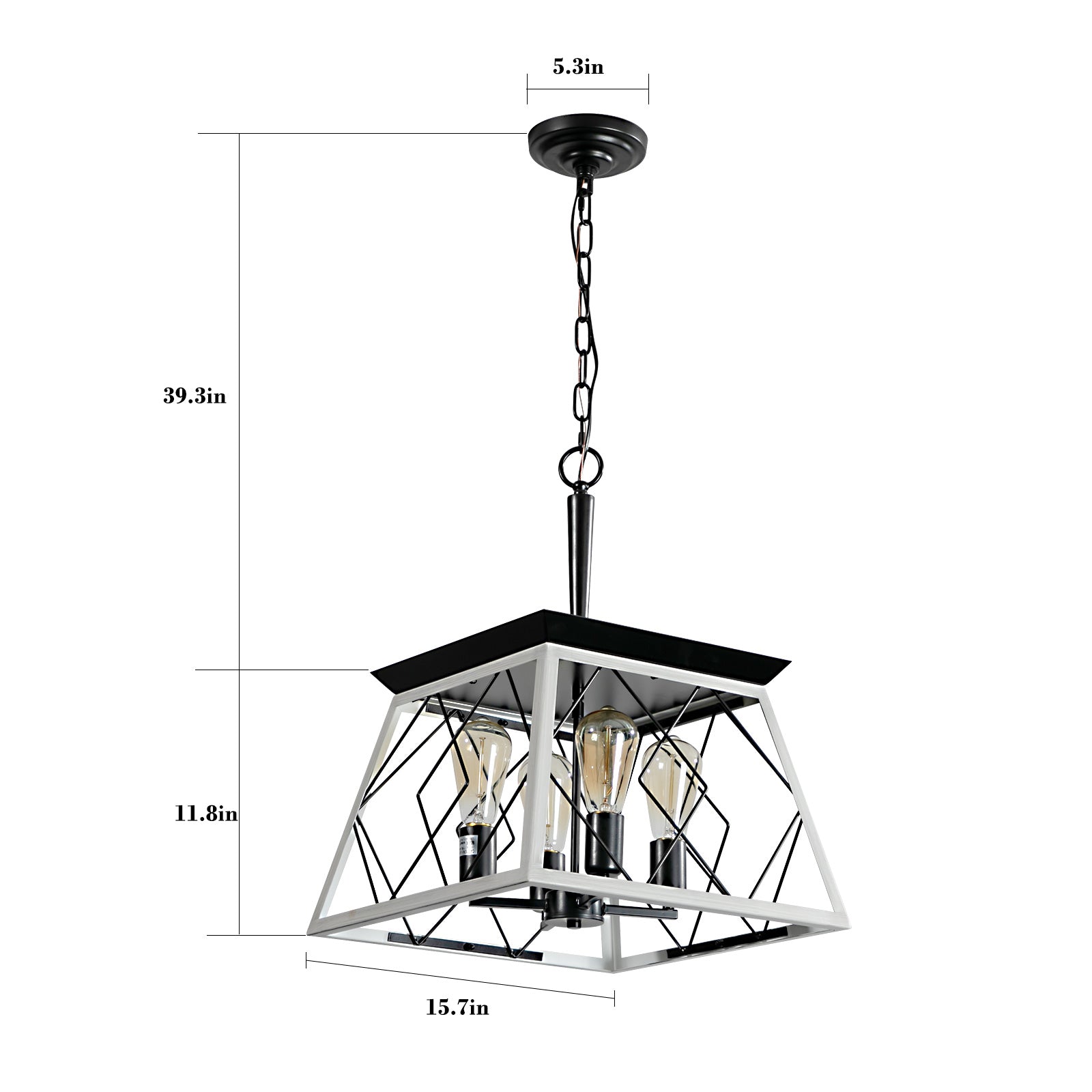 4 Light Farmhouse Chandeliers For Dining Room White No Bulbs White Ceiling Lights Traditional Metal