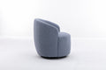 Teddy Fabric Swivel Accent Armchair Barrel Chair With Black Powder Coating Metal Ring,Light Blue Light Blue Foam Wool