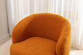 Teddy Fabric Swivel Accent Armchair Barrel Chair With Black Powder Coating Metal Ring,Caramel Caramel Foam Wool