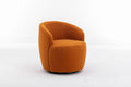 Teddy Fabric Swivel Accent Armchair Barrel Chair With Black Powder Coating Metal Ring,Caramel Caramel Foam Wool