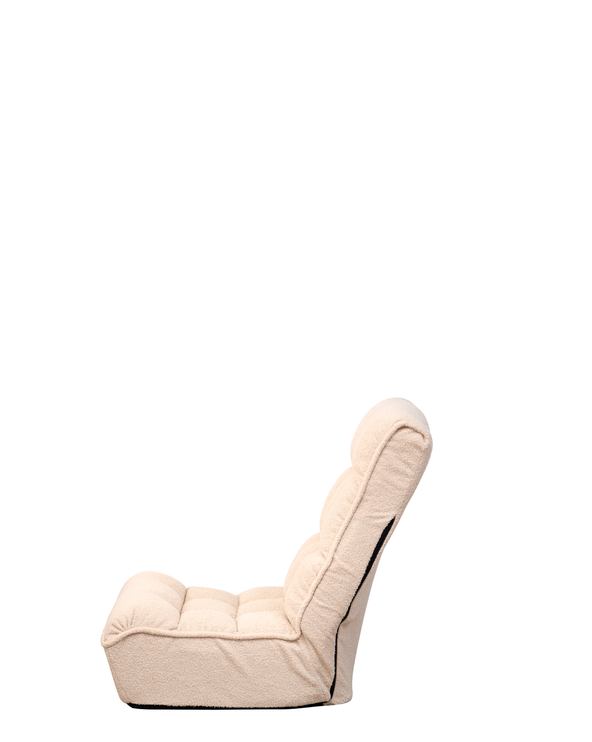 Single Sofa Reclining Chair Japanese Chair Lazy Sofa Tatami Balcony Reclining Chair Leisure Sofa Adjustable Chair White Cotton Metal