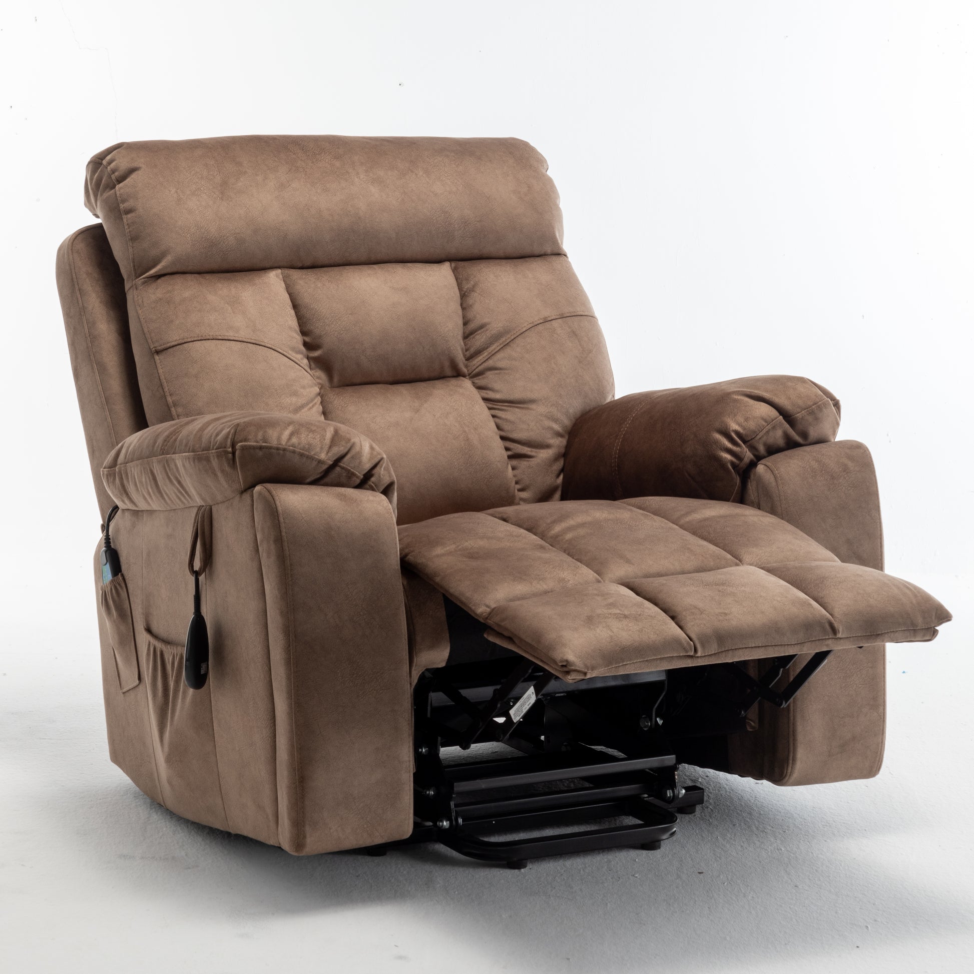 Recliners Lift Chair Relax Sofa Chair Livingroom Furniture Living Room Power Electric Reclining For Elderly Antique Brown Cotton Velvet