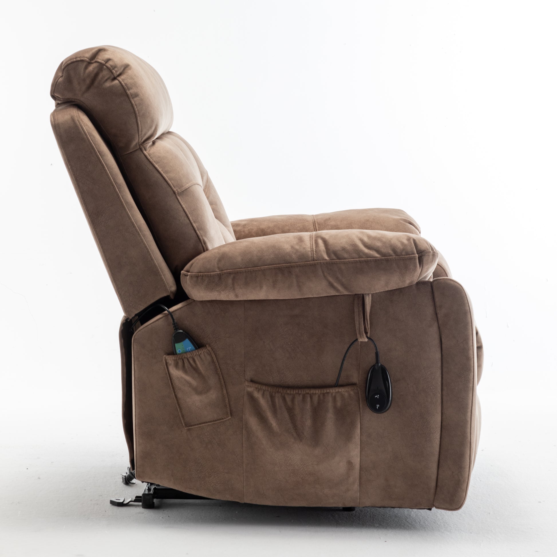 Recliners Lift Chair Relax Sofa Chair Livingroom Furniture Living Room Power Electric Reclining For Elderly Antique Brown Cotton Velvet