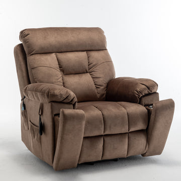 Recliners Lift Chair Relax Sofa Chair Livingroom Furniture Living Room Power Electric Reclining For Elderly Antique Brown Cotton Velvet