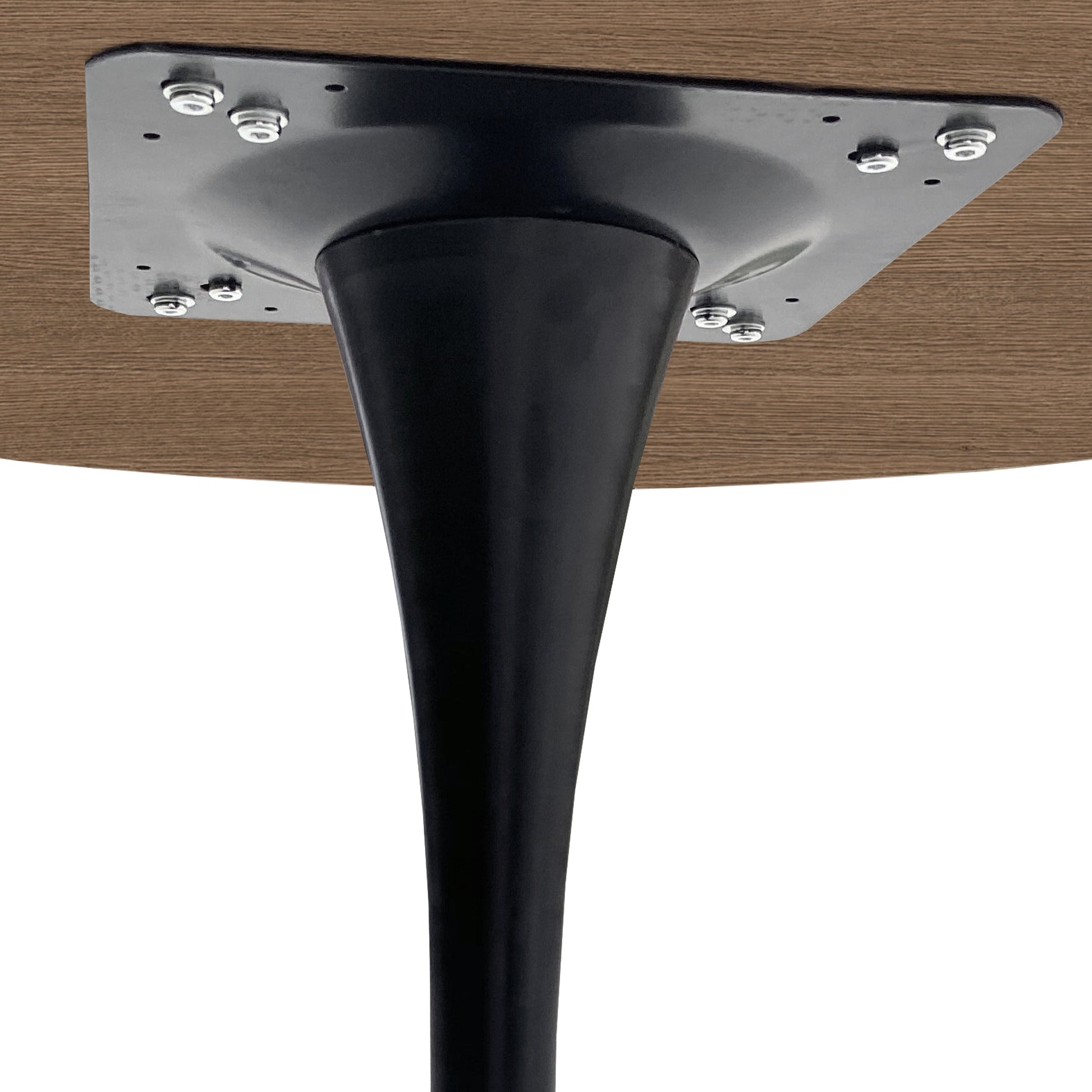 42"Modern Round Dining Table With Printed Oak Color Grain Table Top,Metal Base Dining Table, End Table Leisure Coffee Table Oak Mdf