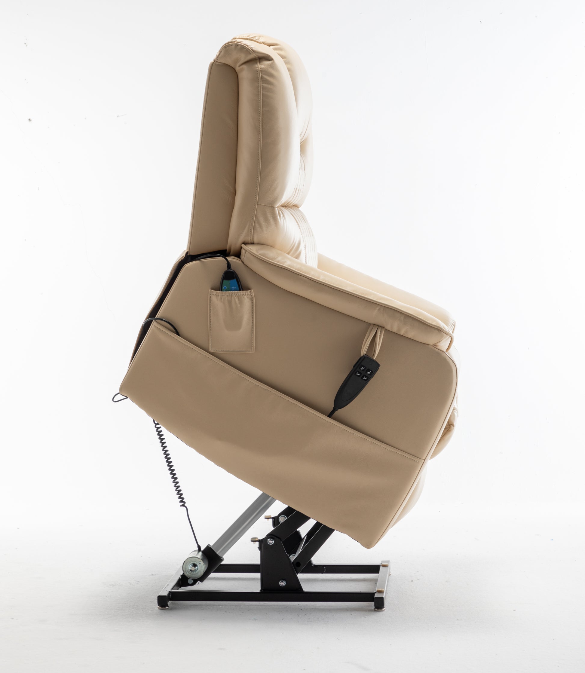 Lounge Chair Lift Chair Relax Sofa Chair Sitting Room Furniture Sitting Room Power Supply Elderly Electric Lounge Chair 180 Degree Lying Flat Beige Yellow Cotton Pu