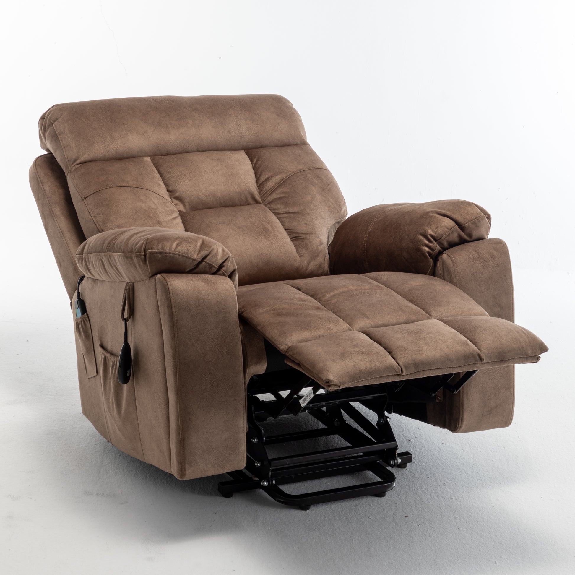 Recliners Lift Chair Relax Sofa Chair Livingroom Furniture Living Room Power Electric Reclining For Elderly Antique Brown Cotton Velvet