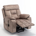 Lounge Chair Lift Chair Relax Sofa Chair Living Room Furniture Living Room Power Elderly Electric Lounge Chair Oversize, Hidden Cup Holder Antique Brown Cotton Velvet