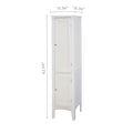 Tall Narrow Tower Freestanding Cabinet With 2 Shutter Doors 5 Tier Shelves For Bathroom, Kitchen ,Living Room ,Storage Cabinet,White White Mdf