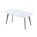Porcelain Dining Table White 63'' White Foam Ceramic