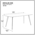 Porcelain Dining Table White 63'' White Foam Ceramic