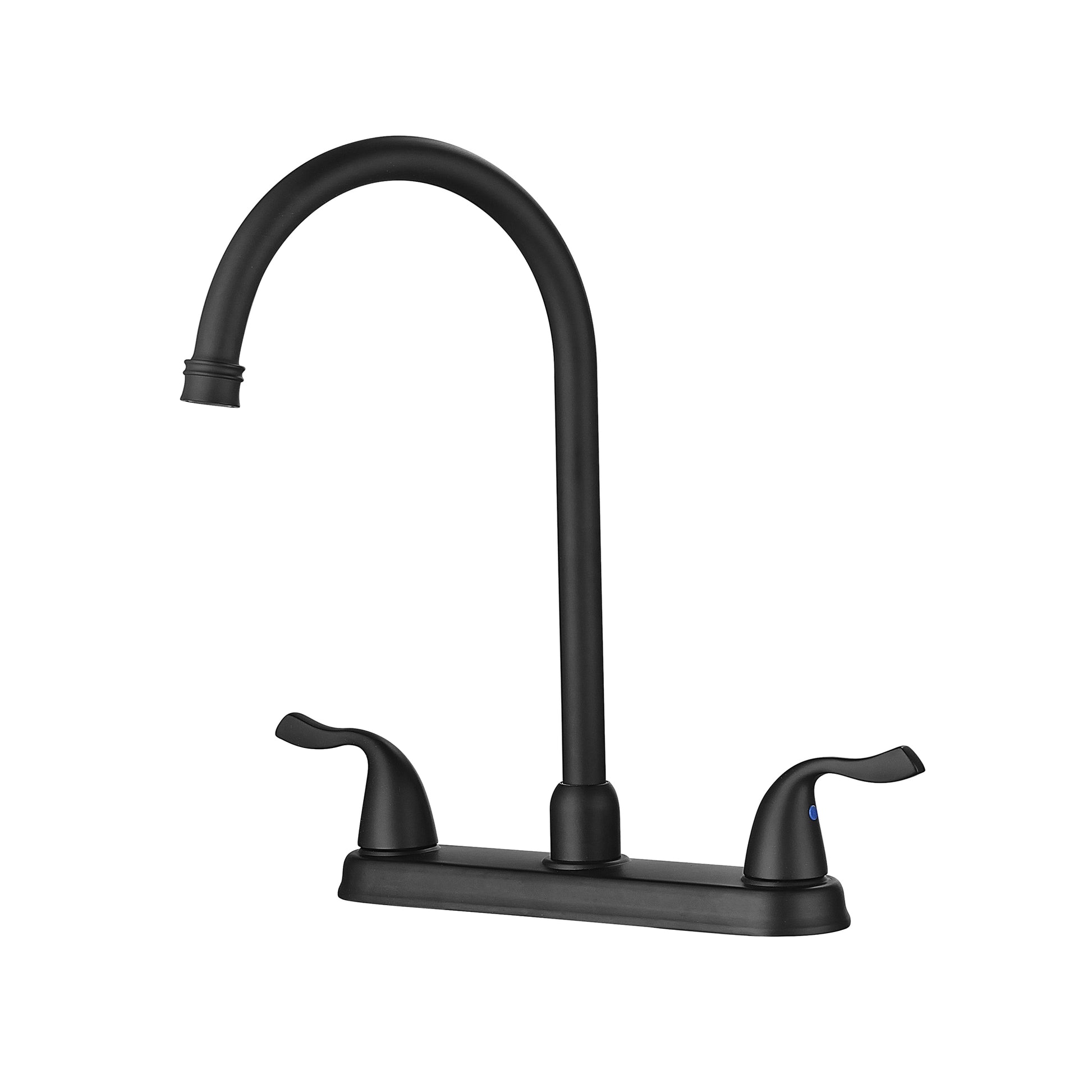 Kitchen Sink Faucet With 2 Handles, 3 Hole Installation, Matte Black Matte Black Stainless Steel