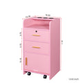 Locking Beauty Salon Storage Cabinet Hair Dryer Holder Stylist Equipment Drawer Pink Mdf