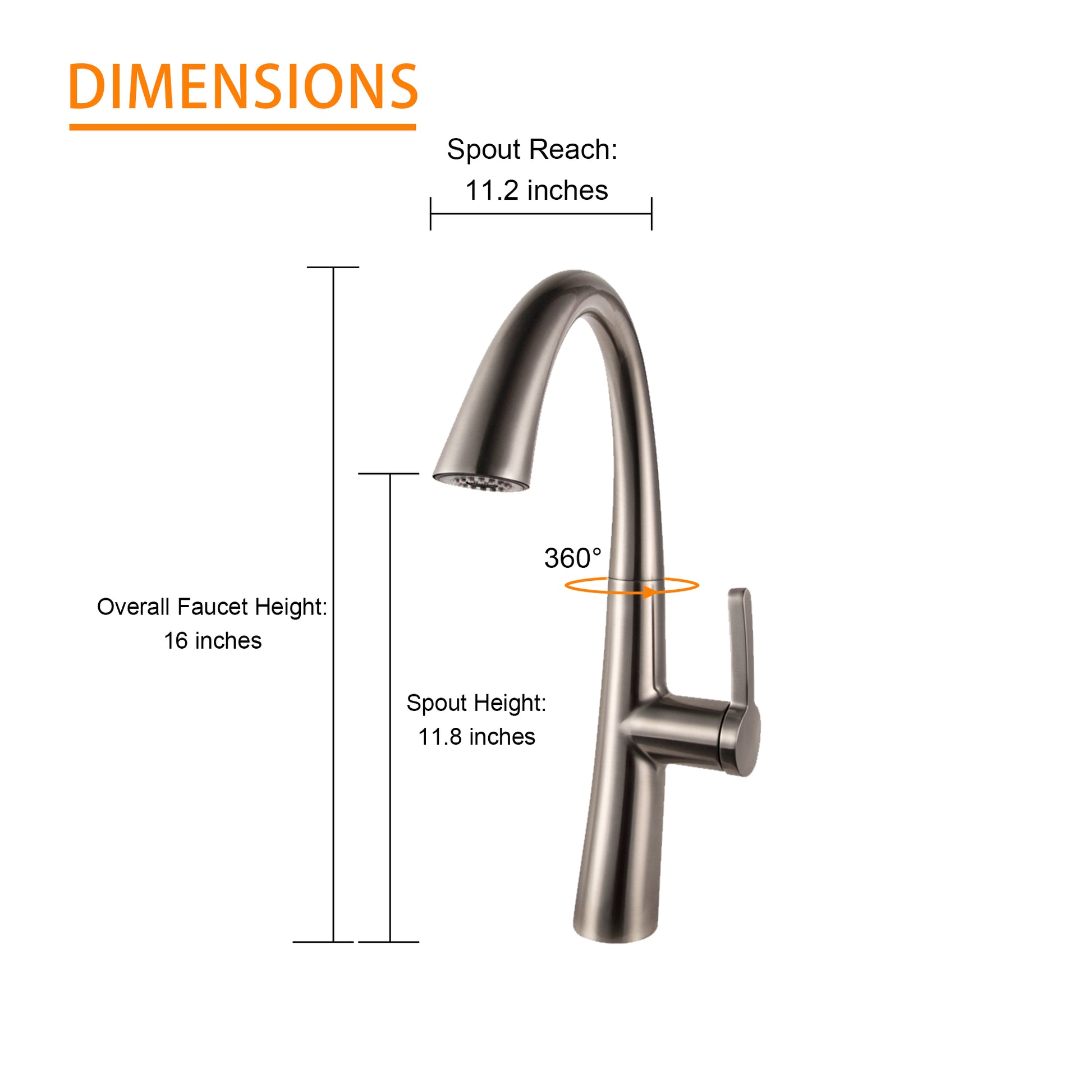 Kitchen Faucet With Pull Out Spraye,Brushed Nickel Brushed Nickel Stainless Steel