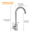 Kitchen Sink Faucet With Single Handles, Brushed Nickel Brushed Nickel Stainless Steel