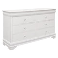 Traditional Design Bedroom Furniture 1Pc Dresser Of 6X Drawers Faux Alligator Embossed Fronts White Finish Wooden Furniture White 5 Drawers & Above Bedroom Traditional White Wood