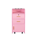 Locking Beauty Salon Storage Cabinet Hair Dryer Holder Stylist Equipment Drawer Pink Mdf