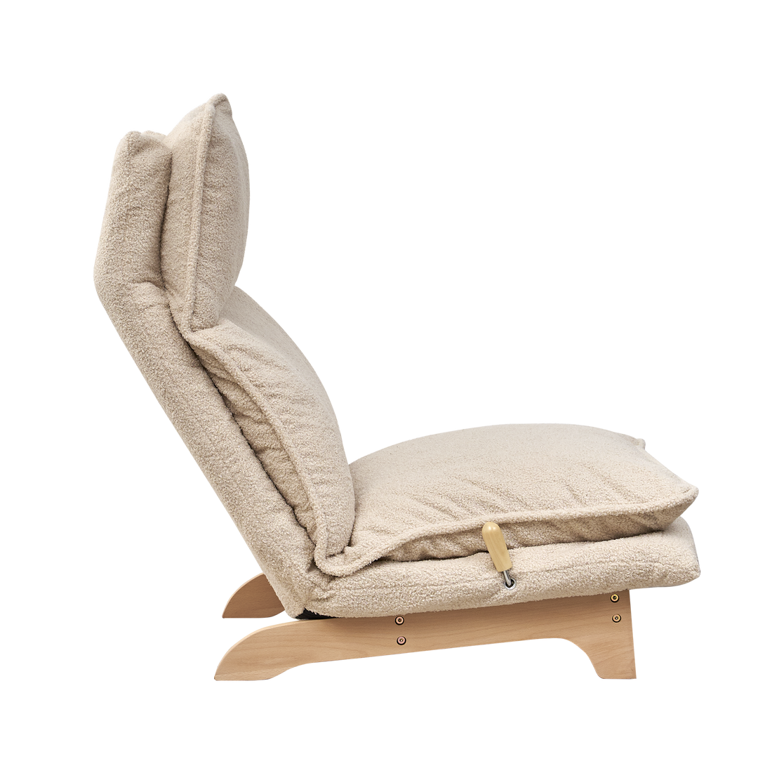 Lazy Sofa Balcony Leisure Chair Bedroom Sofa Chair Foldable Reclining Chair Leisure Single Sofa Functional Chair White Cotton Metal