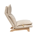 Lazy Sofa Balcony Leisure Chair Bedroom Sofa Chair Foldable Reclining Chair Leisure Single Sofa Functional Chair White Cotton Metal