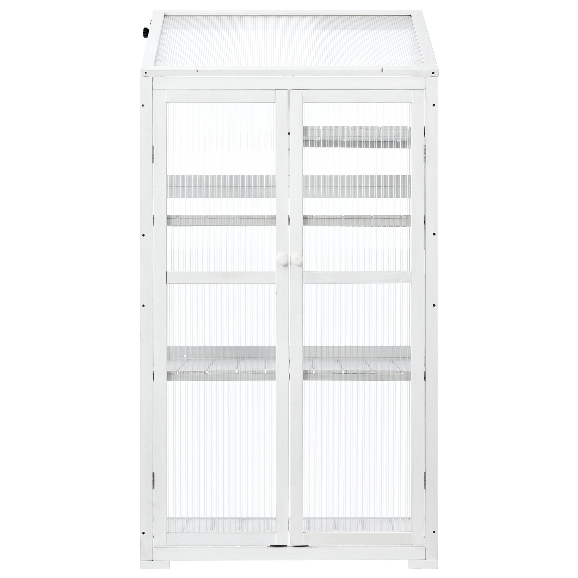62Inch Height Wood Large Greenhouse Balcony Portable Cold Frame With Wheels And Adjustable Shelves For Outdoor Indoor Use, White White Garden & Outdoor Casual Wood Solid Wood