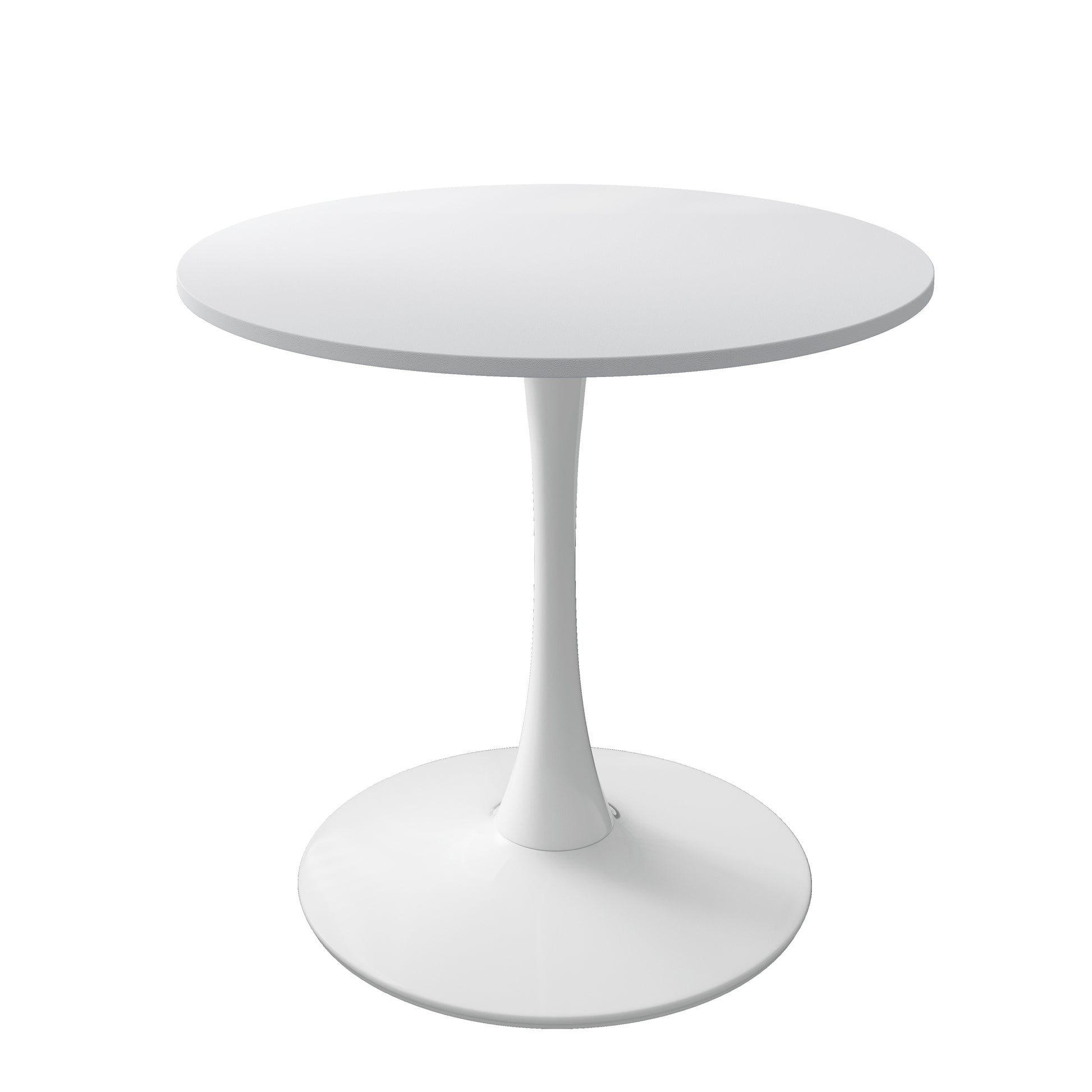 32"Modern Round Dining Table With Round Mdf Table Top,Metal Base Dining Table, End Table Leisure Coffee Table,White White Mdf