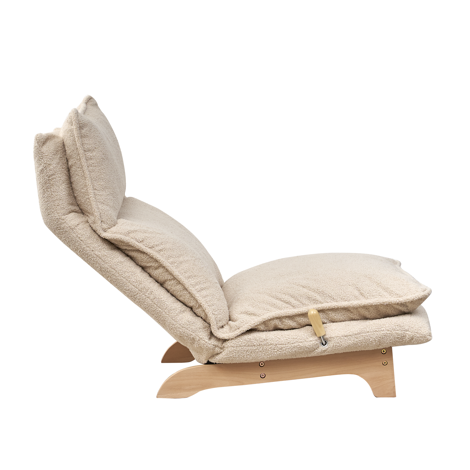 Lazy Sofa Balcony Leisure Chair Bedroom Sofa Chair Foldable Reclining Chair Leisure Single Sofa Functional Chair White Cotton Metal