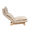 Lazy Sofa Balcony Leisure Chair Bedroom Sofa Chair Foldable Reclining Chair Leisure Single Sofa Functional Chair White Cotton Metal