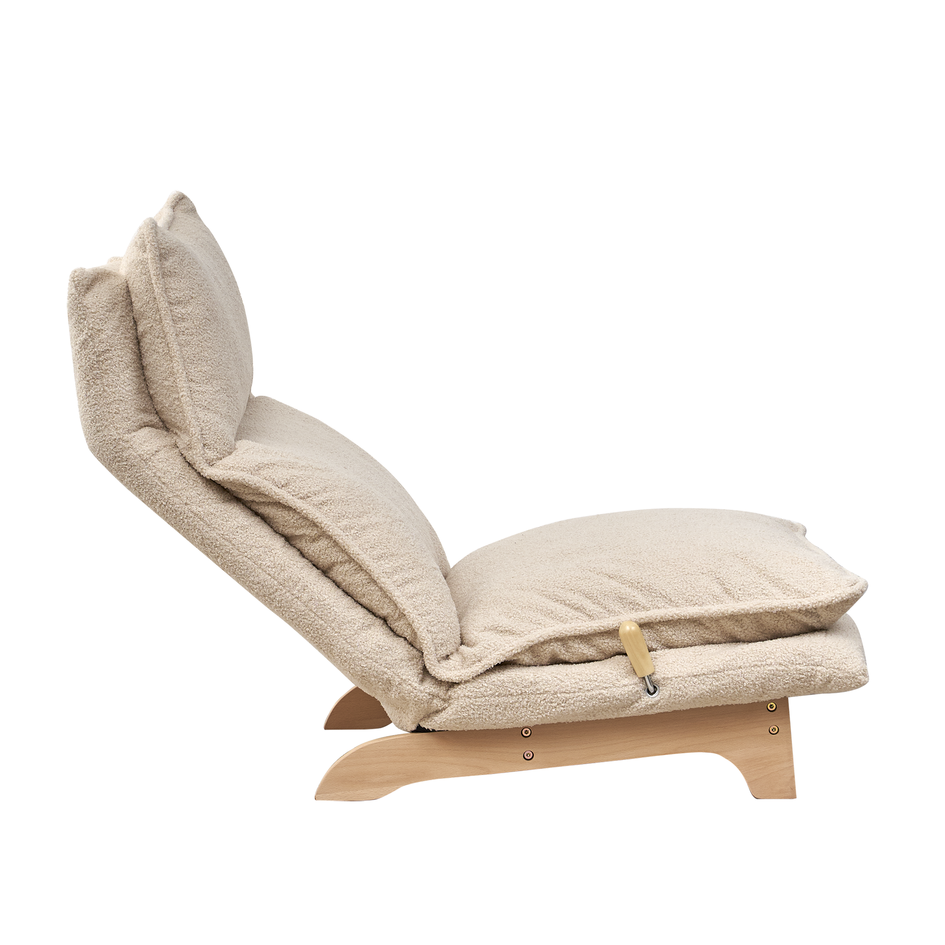 Lazy Sofa Balcony Leisure Chair Bedroom Sofa Chair Foldable Reclining Chair Leisure Single Sofa Functional Chair White Cotton Metal