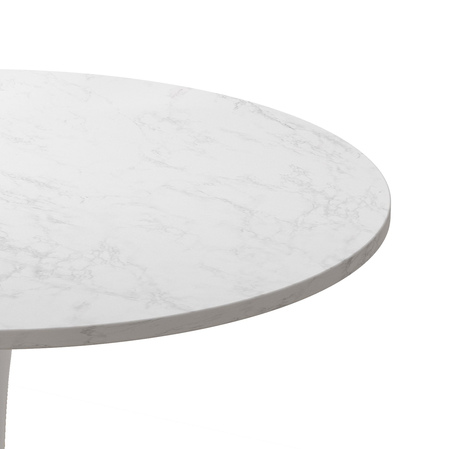 32"Modern Round Dining Table With Printed White Marble Table Top,Metal Base Dining Table, End Table Leisure Coffee Table Marble Mdf