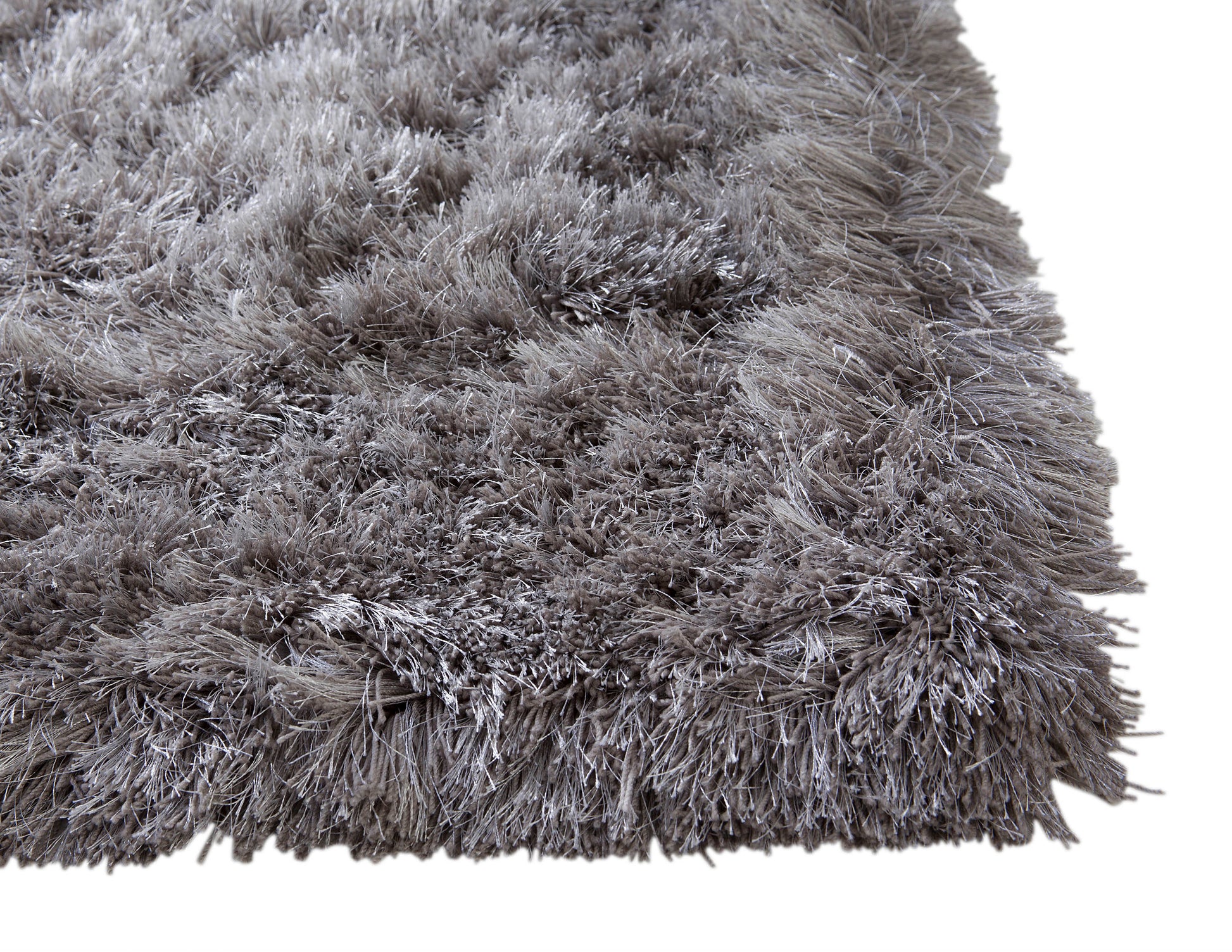 Shag Grey Area Rug 8X10 Grey Polyester