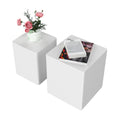 Upgrade Mdf Nesting Table Side Table Coffee Table End Table For Living Room,Office,Bedroom White,Set Of 2 White Mdf