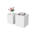 Upgrade Mdf Nesting Table Side Table Coffee Table End Table For Living Room,Office,Bedroom White,Set Of 2 White Mdf