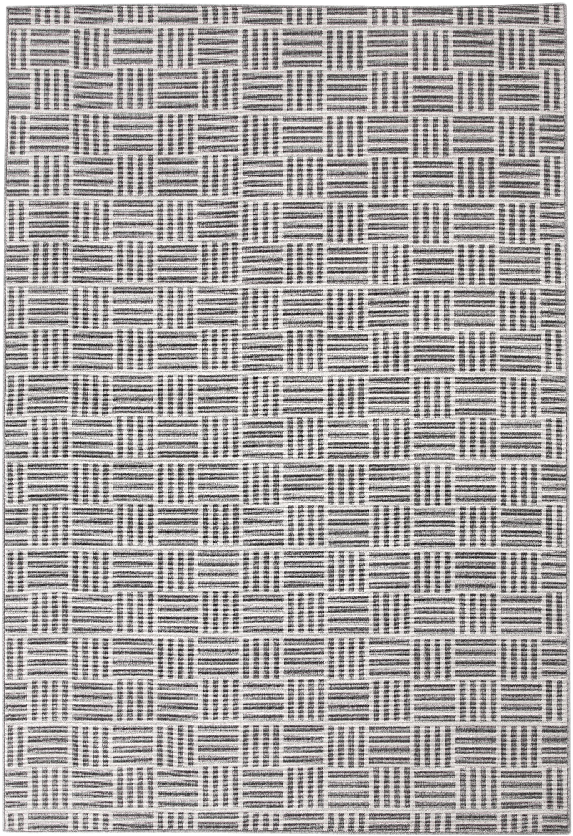 Nantucket White And Gray Polypropylene Indoor Outdoor Area Rug 5X8 White Polypropylene