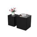 Upgrade Mdf Nesting Table Side Table Coffee Table End Table For Living Room,Office,Bedroom ,Black Oak Set Of 2 Black Mdf