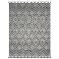 Vail Dowlan Gray And Charcoal Wool And Cotton Area Rug With Tassels 5X8 Grey Wool