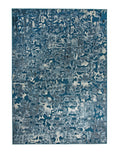 Axel Blue And Ivory Area Rug 5X8 Blue Chenille