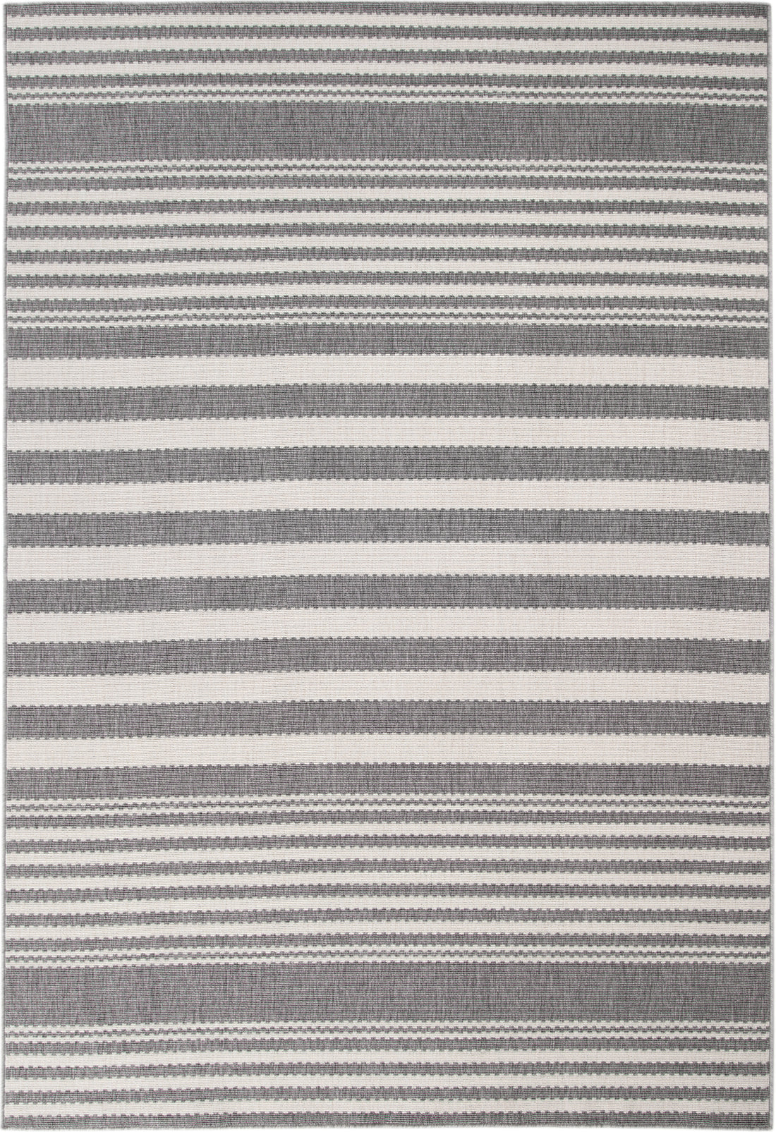 Hampton White And Gray Polypropylene Indoor Outdoor Area Rug 8X10 White Polypropylene