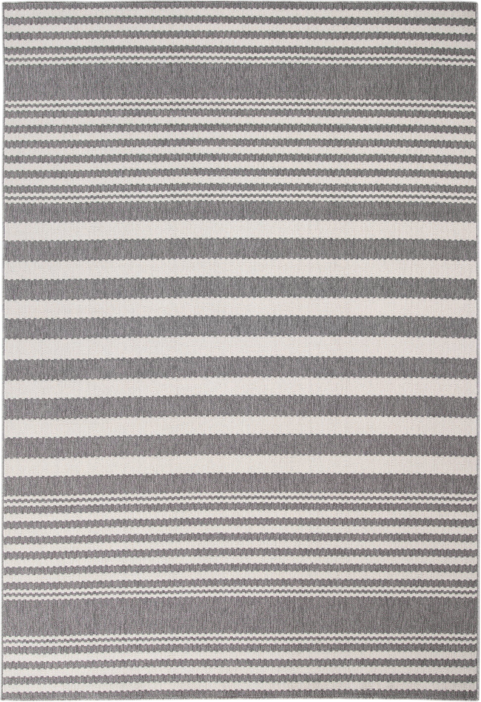 Hampton White And Gray Polypropylene Indoor Outdoor Area Rug 8X10 White Polypropylene