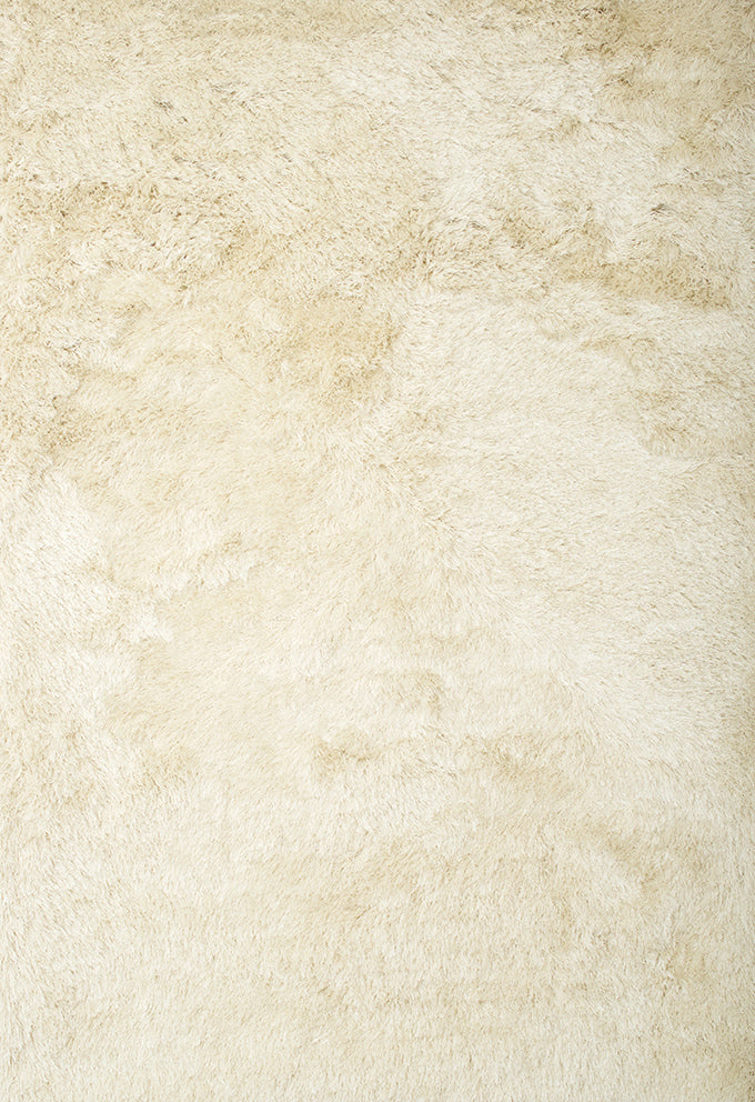 Shag Ivory Area Rug 5X8 Ivory Polyester