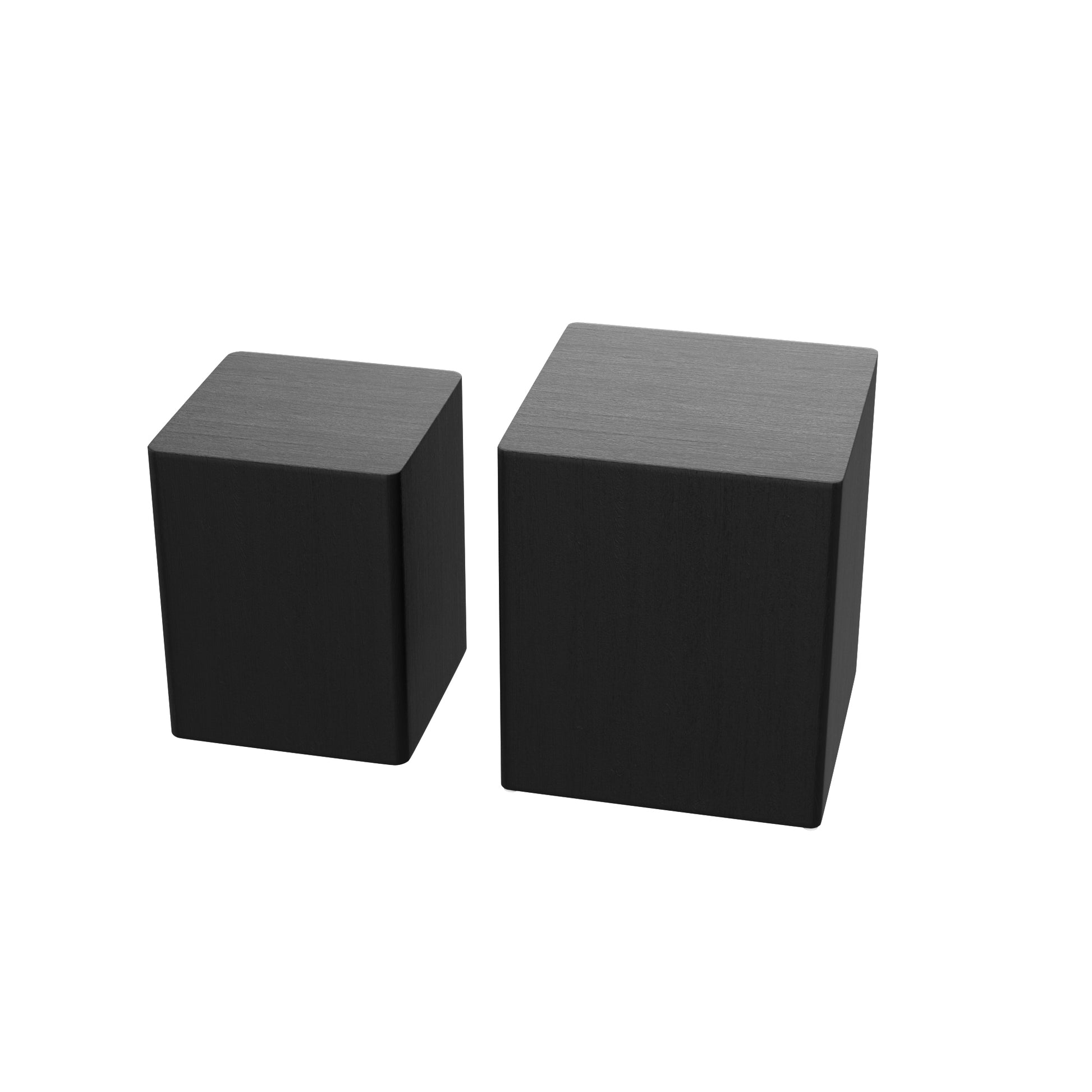 Upgrade Mdf Nesting Table Side Table Coffee Table End Table For Living Room,Office,Bedroom ,Black Oak Set Of 2 Black Mdf