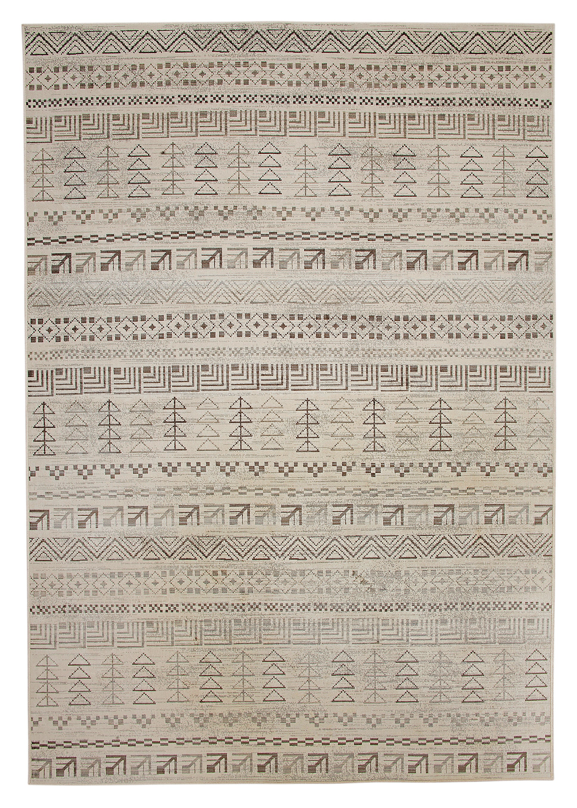 Ambivory, Brown, And Natural Area Rug 5X8 Ivory Viscose